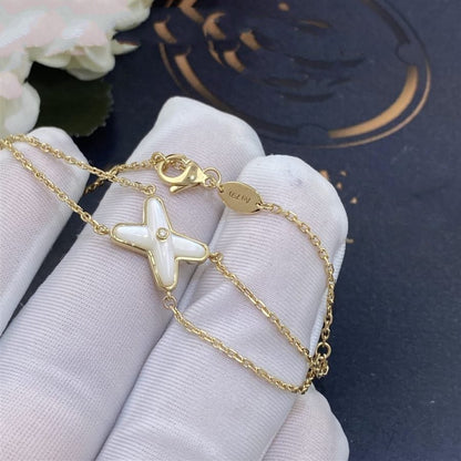 [⭐⭐JeweliWhal]JEUX BRACELET WHITE MOP GOLD 1 DIAMOND