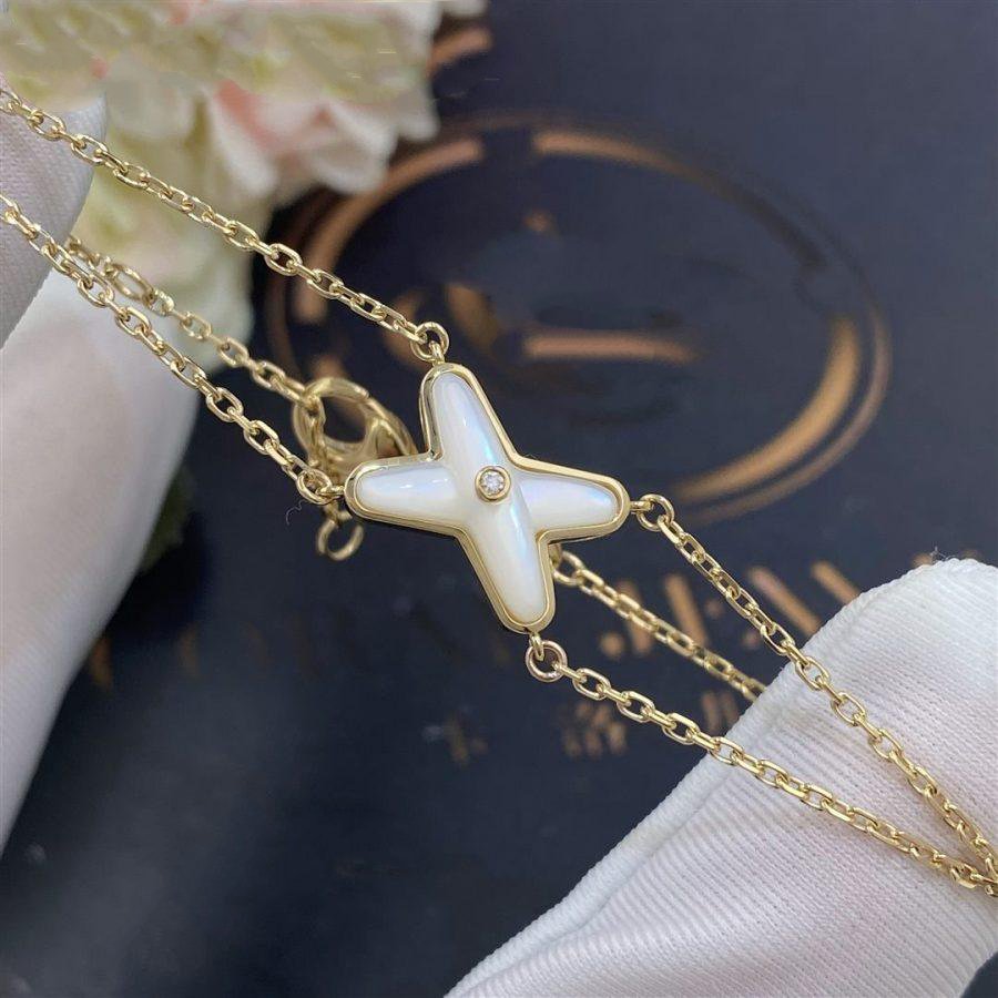 [⭐⭐JeweliWhal]JEUX BRACELET WHITE MOP GOLD 1 DIAMOND