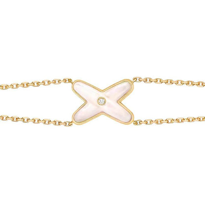 [⭐⭐JeweliWhal]JEUX BRACELET WHITE MOP GOLD 1 DIAMOND