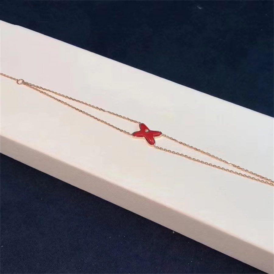 [⭐⭐JeweliWhal]JEUX BRACELET CARNELIAN PINK GOLD 1 DIAMOND