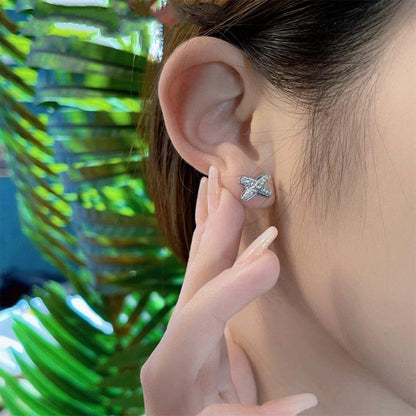[⭐⭐JeweliWhal]JEUX DE SILVER DIAMOND EARRINGS