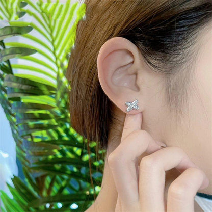 [⭐⭐JeweliWhal]JEUX DE SILVER DIAMOND EARRINGS