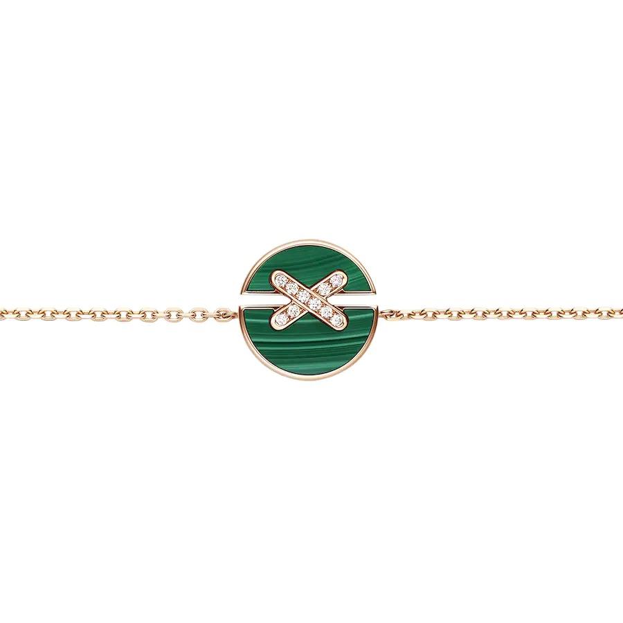 [⭐⭐JeweliWhal]ARMBAND-SET MALACHIT ROSÉGOLD DIAMANTEN