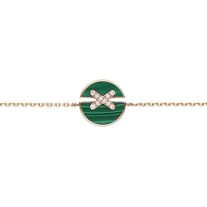 [⭐⭐JeweliWhal]ARMBAND-SET MALACHIT ROSÉGOLD DIAMANTEN