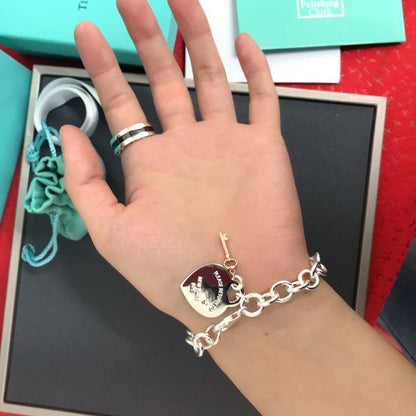 [JeweliWhal]KEY HEART CARD CHUNKY INTERLOCKING BRACELET LENGTH