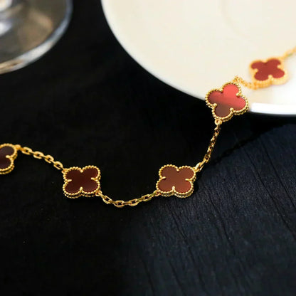 [⭐⭐JeweliWhal] CLOVER 5 MOTIF RED CORNELIAN BRACELET COLLECTION