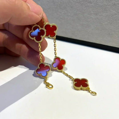 [⭐⭐JeweliWhal] CLOVER 5 MOTIF RED CORNELIAN BRACELET COLLECTION