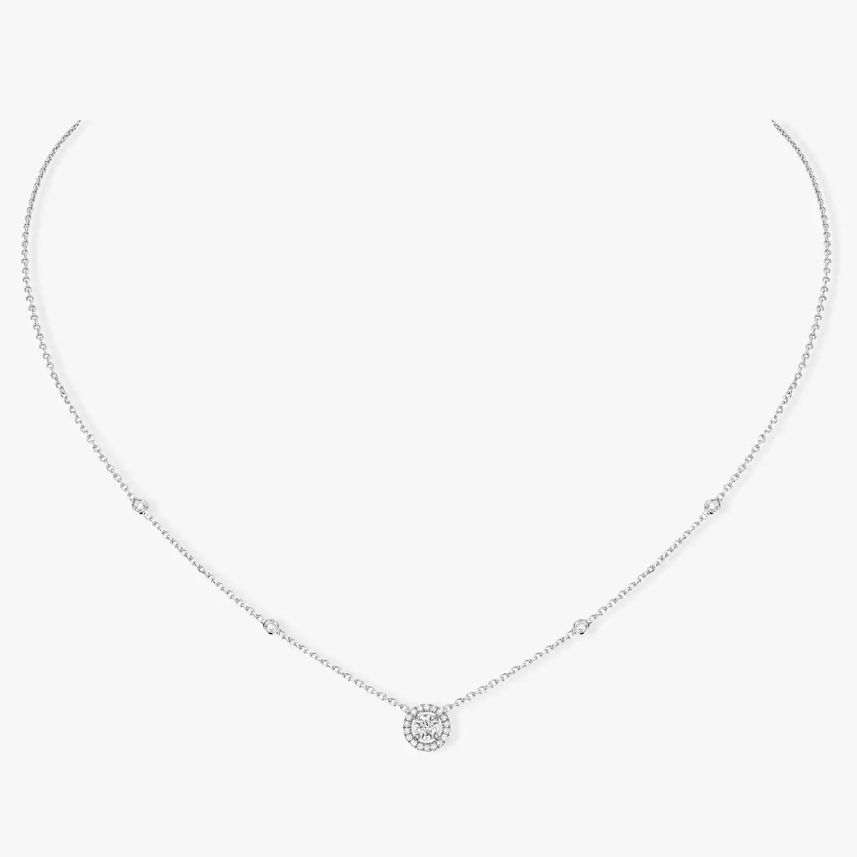 [⭐⭐JeweliWhal]Diamond Necklace 0,20ct Brilliant Shape Joy