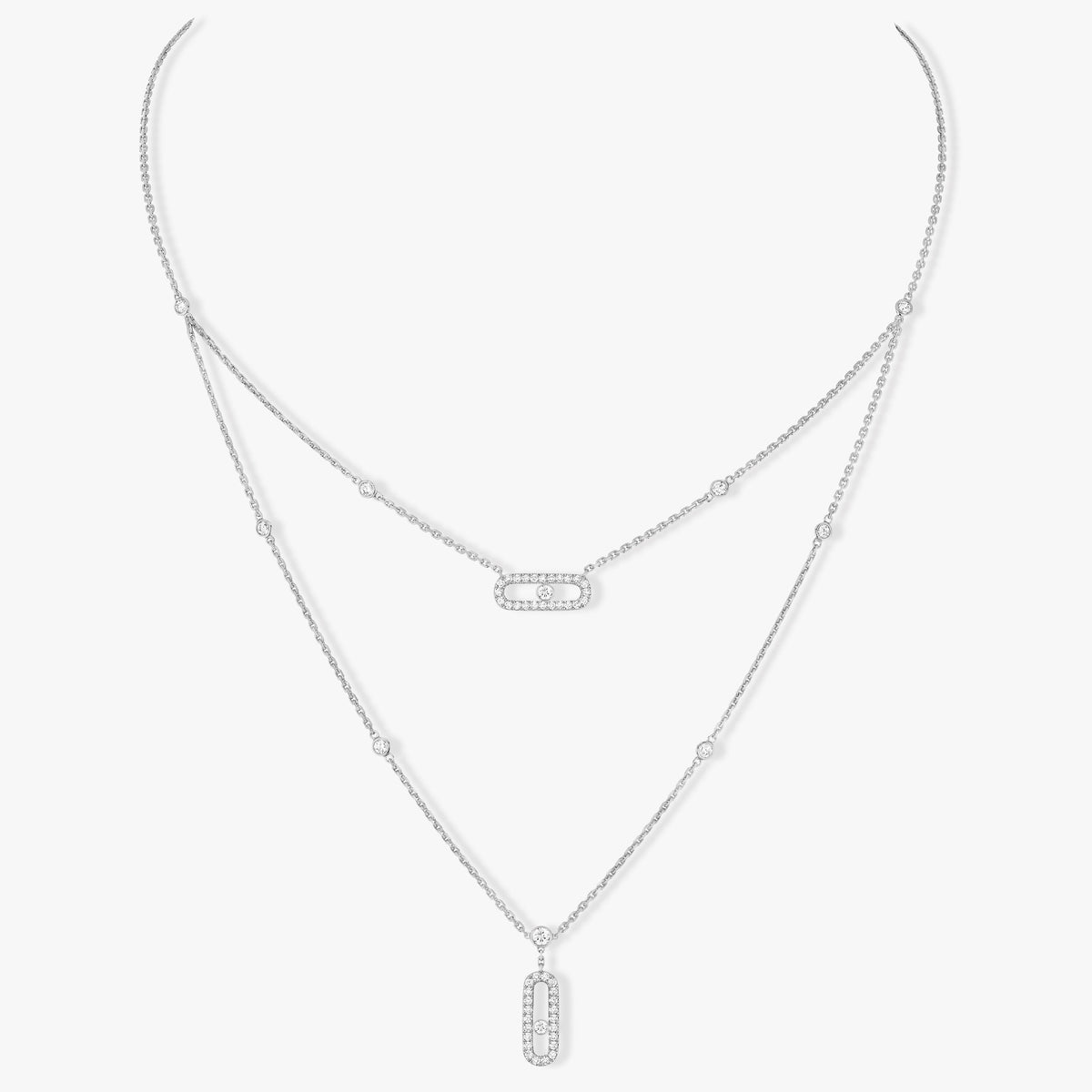 [⭐⭐JeweliWhal]MOVE 2 ROW DIAMOND NECKLACE