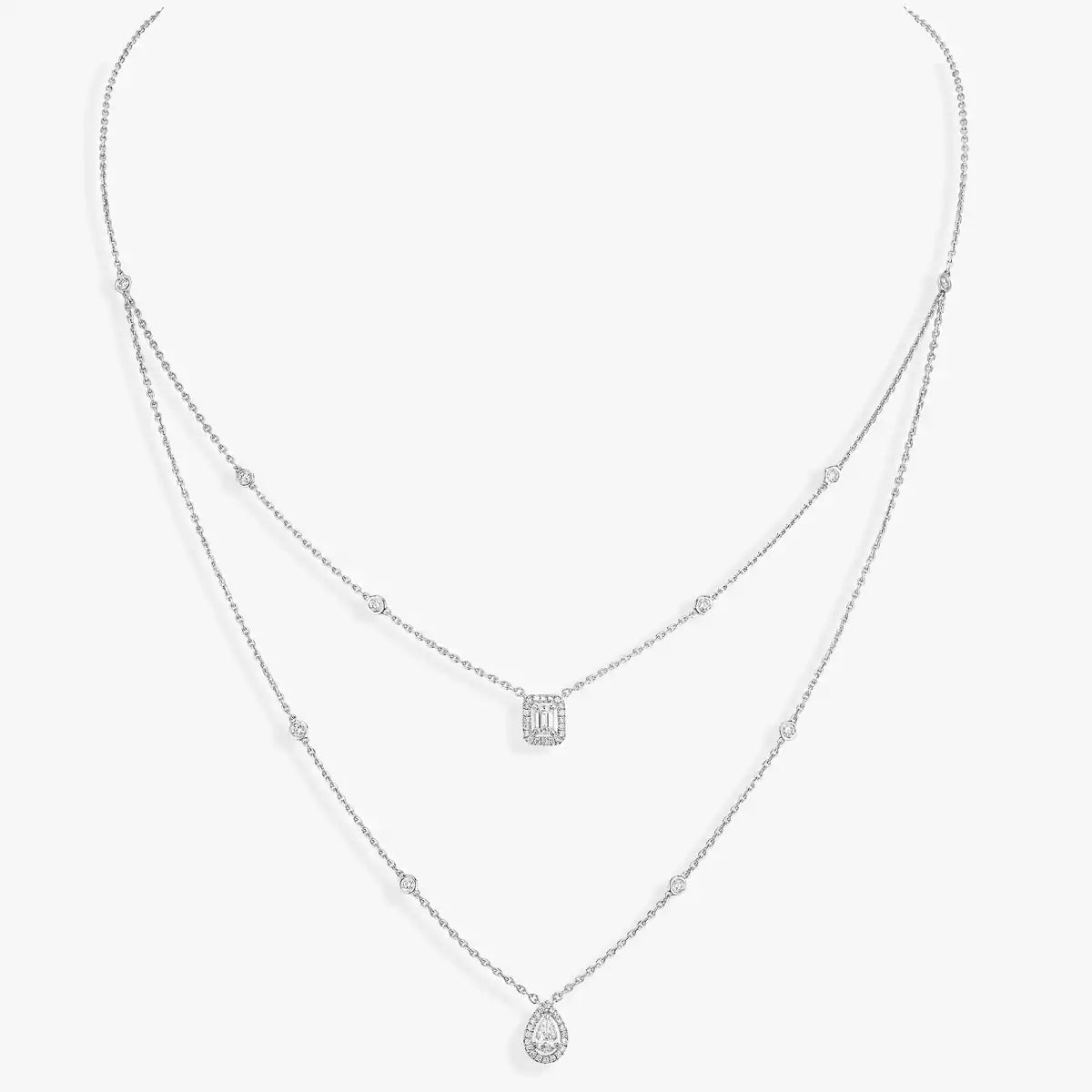 [⭐⭐JeweliWhal]Diamond Necklace My Twin 2 Rows