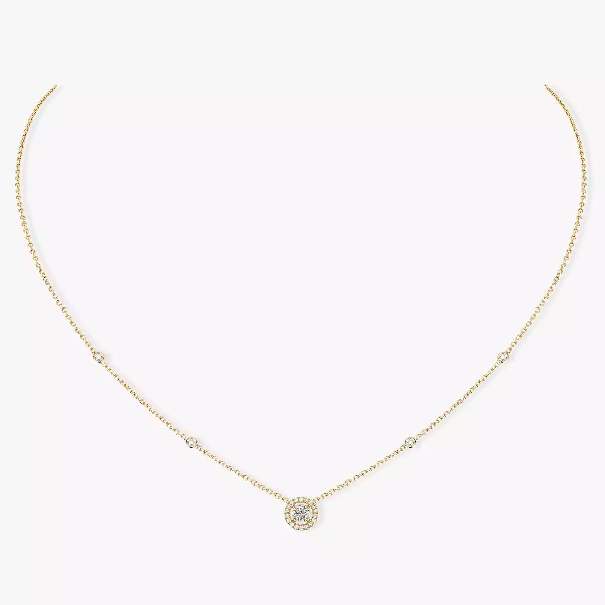 [⭐⭐JeweliWhal]Diamond Necklace 0,20ct Brilliant Shape Joy
