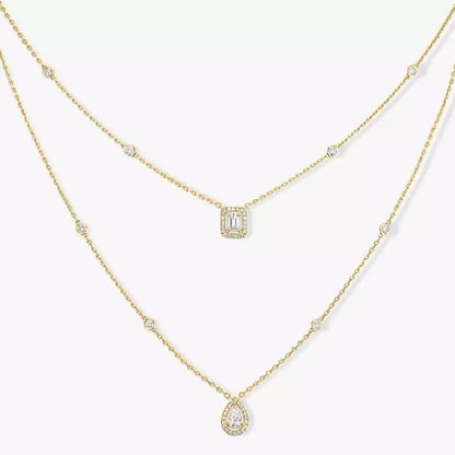 [⭐⭐JeweliWhal]Diamond Necklace My Twin 2 Rows