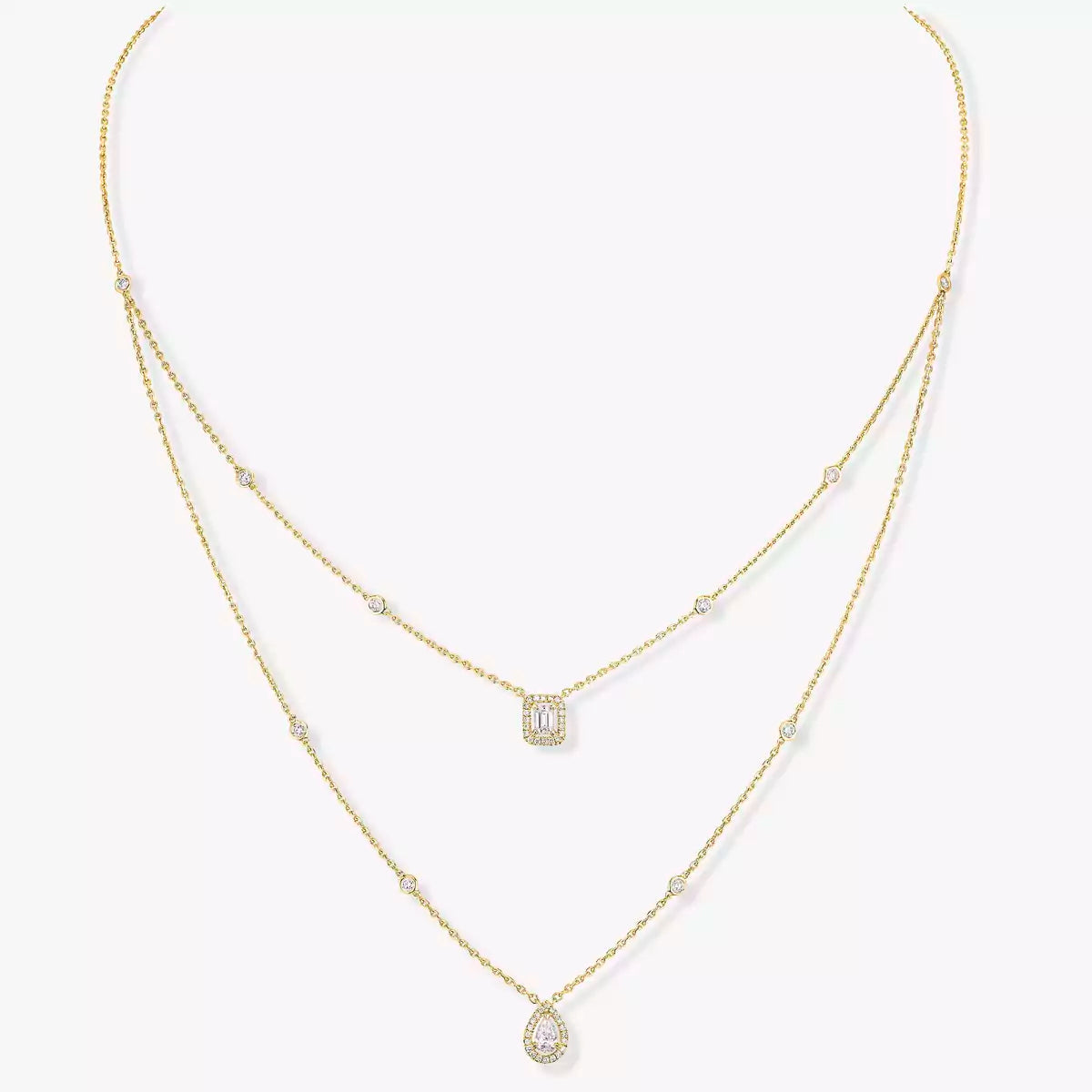 [⭐⭐JeweliWhal]Diamond Necklace My Twin 2 Rows
