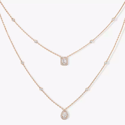 [⭐⭐JeweliWhal]Diamond Necklace My Twin 2 Rows