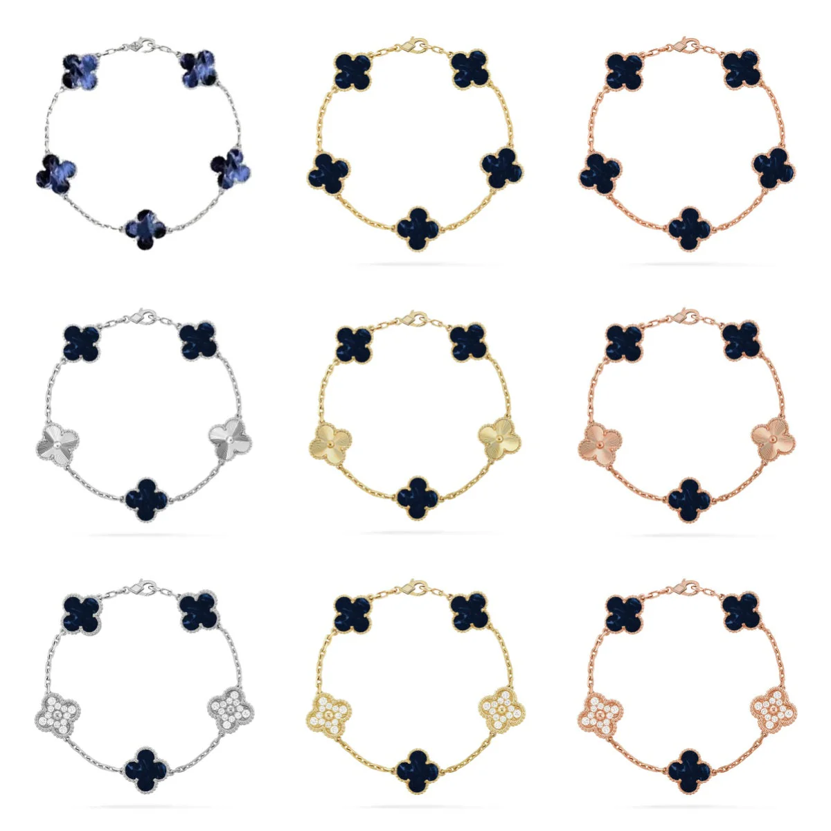 [⭐⭐JeweliWhal]CLOVER 5 MOTIF PIETERSITE BRACELET COLLECTION