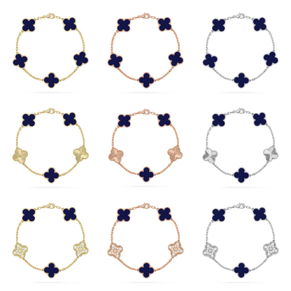 [⭐⭐JeweliWhal]KOLLEKTION CLOVER ARMBAND MIT 5 MOTIVEN AUS LAPISLAZULI