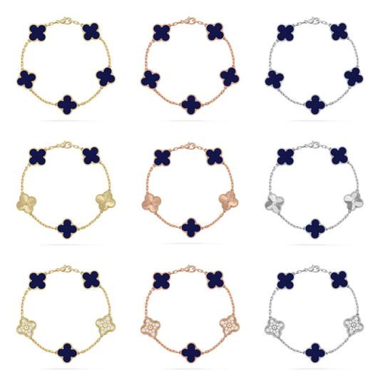 [⭐⭐JeweliWhal]CLOVER 5 MOTIF LAPIS LAZULI BRACELET COLLECTION