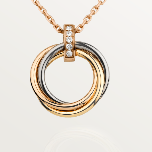 [⭐⭐JeweliWhal]TRINITY NECKLACE GOLD  DIAMONDS