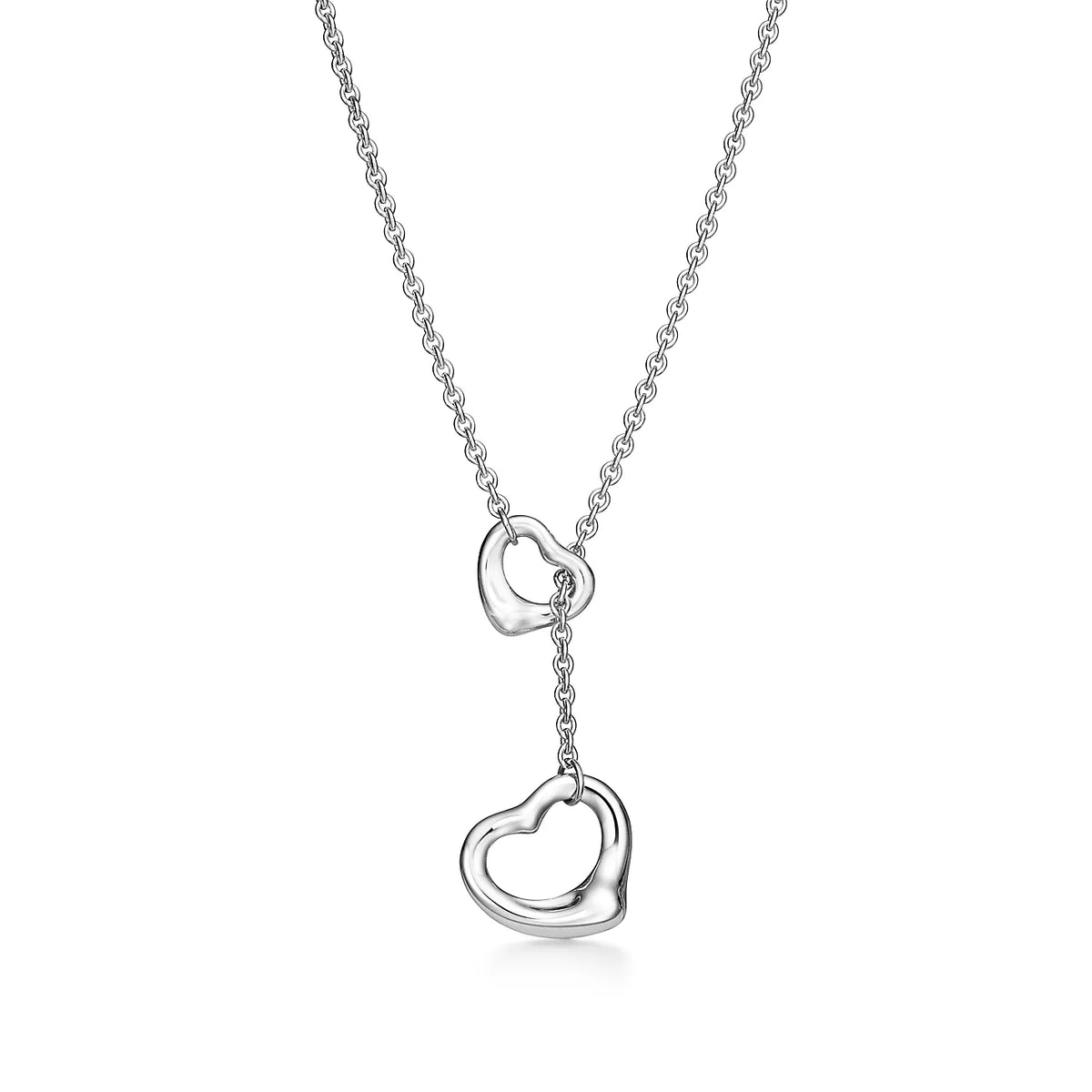[JeweliWhal]OPEN HEART LARIAT NECKLACE SILVER