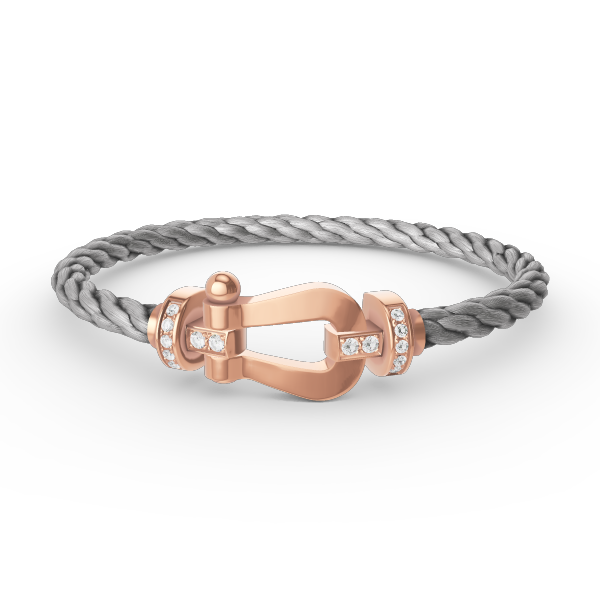 [⭐⭐JeweliWhal]FORCE GROSSES HUFEISEN HALB-DIAMANT ARMBAND ROSÉGOLD