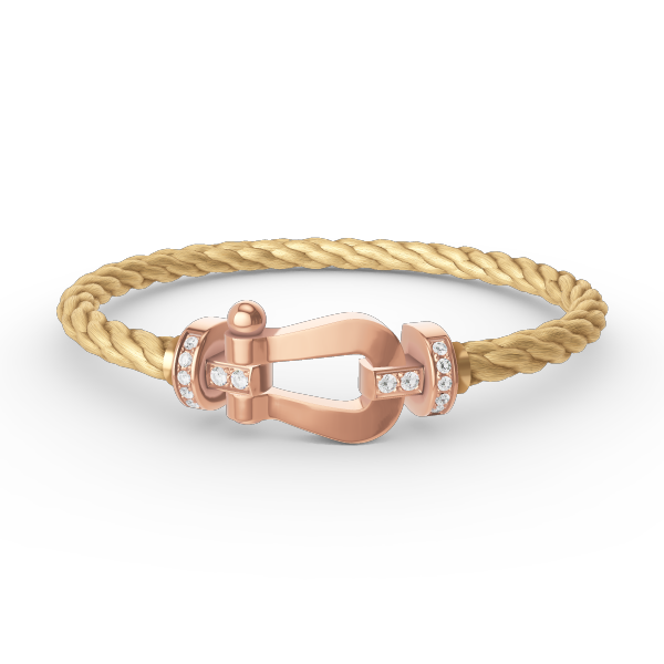 [⭐⭐JeweliWhal]FORCE GROSSES HUFEISEN HALB-DIAMANT ARMBAND ROSÉGOLD