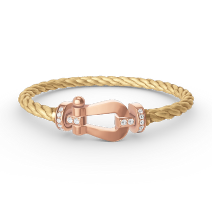 [⭐⭐JeweliWhal]FORCE GROSSES HUFEISEN HALB-DIAMANT ARMBAND ROSÉGOLD