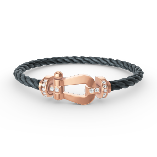 [⭐⭐JeweliWhal]FORCE GROSSES HUFEISEN HALB-DIAMANT ARMBAND ROSÉGOLD