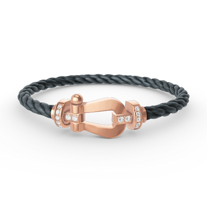 [⭐⭐JeweliWhal]FORCE GROSSES HUFEISEN HALB-DIAMANT ARMBAND ROSÉGOLD