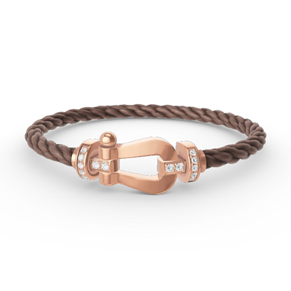 [⭐⭐JeweliWhal]FORCE GROSSES HUFEISEN HALB-DIAMANT ARMBAND ROSÉGOLD