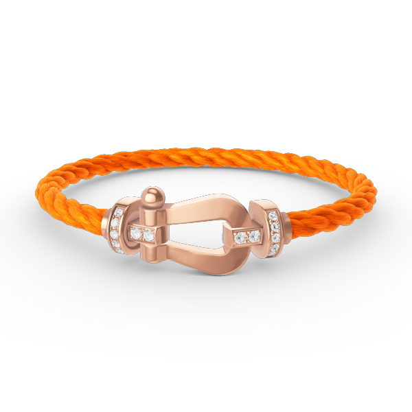[⭐⭐JeweliWhal]FORCE GROSSES HUFEISEN HALB-DIAMANT ARMBAND ROSÉGOLD