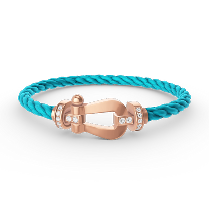 [⭐⭐JeweliWhal]FORCE GROSSES HUFEISEN HALB-DIAMANT ARMBAND ROSÉGOLD