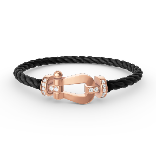 [⭐⭐JeweliWhal]FORCE GROSSES HUFEISEN HALB-DIAMANT ARMBAND ROSÉGOLD