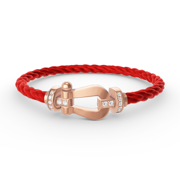 [⭐⭐JeweliWhal]FORCE GROSSES HUFEISEN HALB-DIAMANT ARMBAND ROSÉGOLD