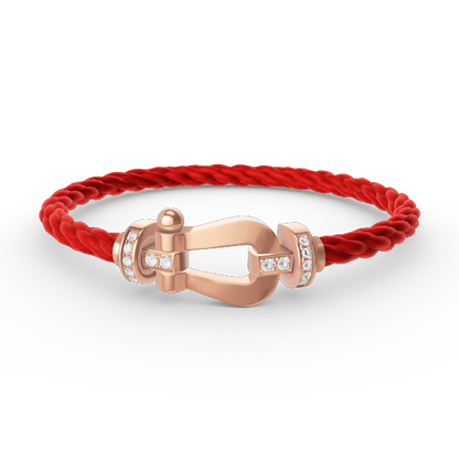[⭐⭐JeweliWhal]FORCE GROSSES HUFEISEN HALB-DIAMANT ARMBAND ROSÉGOLD