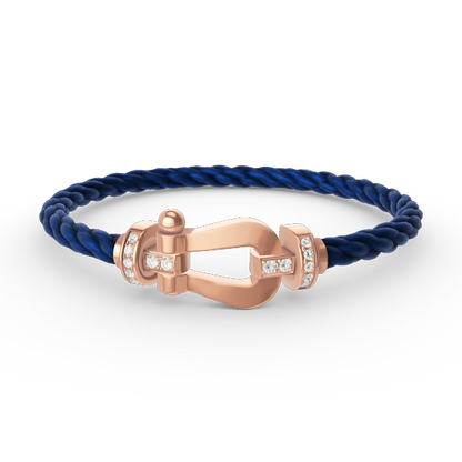 [⭐⭐JeweliWhal]FORCE GROSSES HUFEISEN HALB-DIAMANT ARMBAND ROSÉGOLD