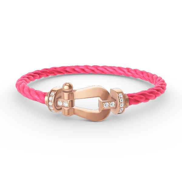 [⭐⭐JeweliWhal]FORCE GROSSES HUFEISEN HALB-DIAMANT ARMBAND ROSÉGOLD