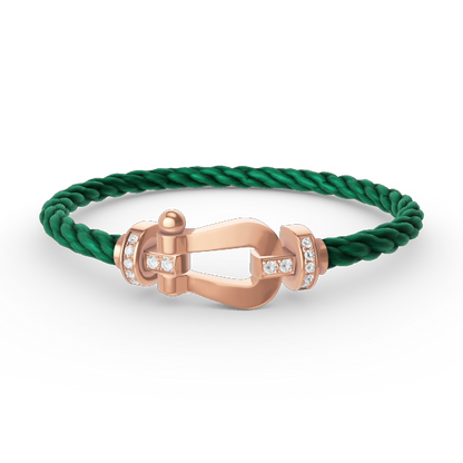 [⭐⭐JeweliWhal]FORCE GROSSES HUFEISEN HALB-DIAMANT ARMBAND ROSÉGOLD