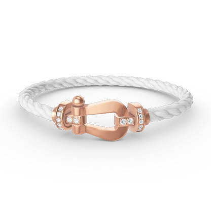 [⭐⭐JeweliWhal]FORCE GROSSES HUFEISEN HALB-DIAMANT ARMBAND ROSÉGOLD