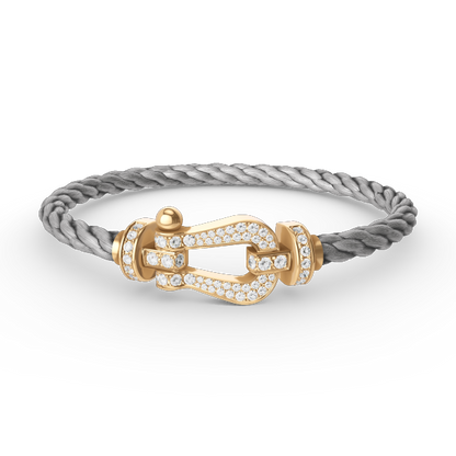 [⭐⭐JeweliWhal]FORCE LARGE HORSESHOE FULL DIAMOND BRACELET GOLD