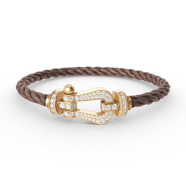 [⭐⭐JeweliWhal]FORCE LARGE HORSESHOE FULL DIAMOND BRACELET GOLD