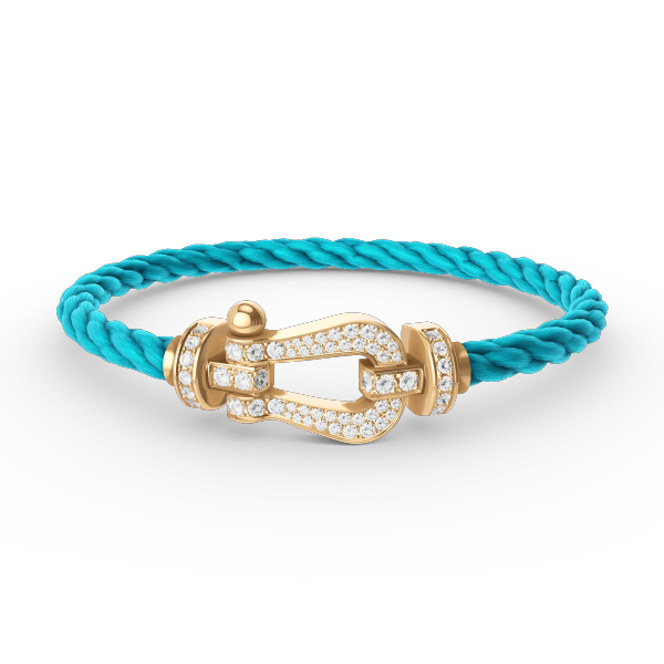 [⭐⭐JeweliWhal]FORCE LARGE HORSESHOE FULL DIAMOND BRACELET GOLD