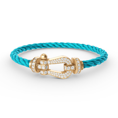 [⭐⭐JeweliWhal]FORCE LARGE HORSESHOE FULL DIAMOND BRACELET GOLD