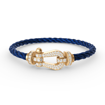 [⭐⭐JeweliWhal]FORCE LARGE HORSESHOE FULL DIAMOND BRACELET GOLD