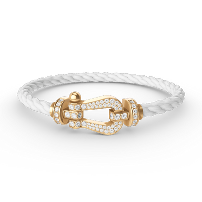 [⭐⭐JeweliWhal]FORCE LARGE HORSESHOE FULL DIAMOND BRACELET GOLD