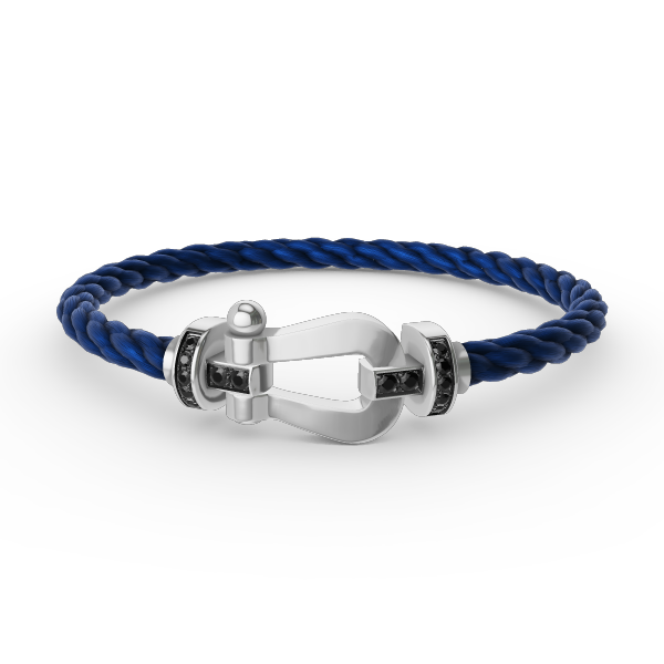 [⭐⭐JeweliWhal]FORCE LARGE HORSESHOE BLACK DIAMOND BRACELET SILVER