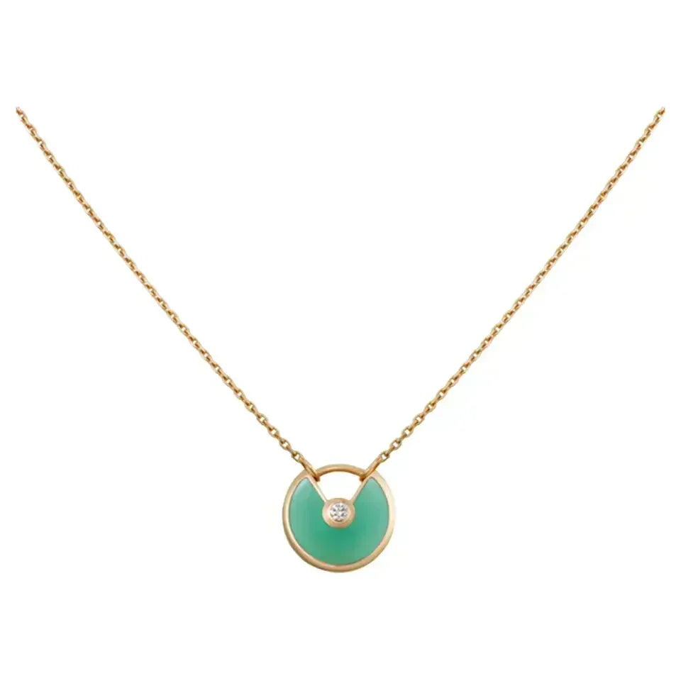 [⭐⭐JeweliWhal]AMULETTE GOLD MALACHIT HALSKETTE