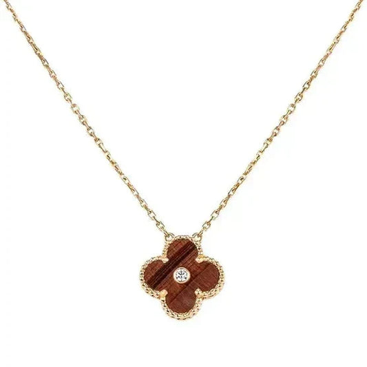 [⭐⭐JeweliWhal]CLOVER 15MM DIAMOND AND YELLOW TIGER'S EYE AGATE necklace