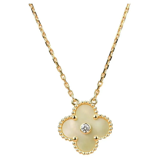 [⭐⭐JeweliWhal]CLOVER 15MM DIAMOND GOLD MOTHER OF PEARL NECKLACE