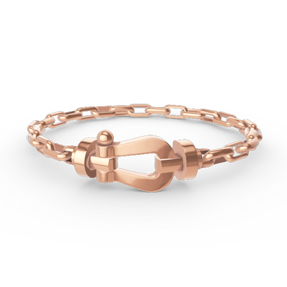 [⭐⭐JeweliWhal]FORCE LARGE HORSESHOE CLASP  METAL BRACELET