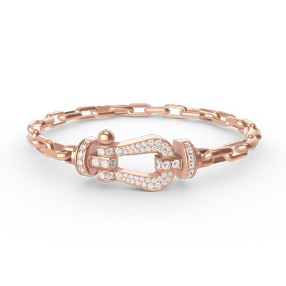 [⭐⭐JeweliWhal]FORCE LARGE HORSESHOE CLASP  METAL BRACELET